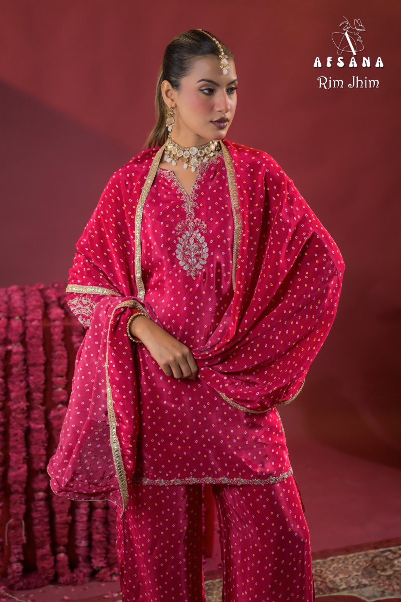 Rim Jhim By Afsana Crepe Readymade Suits